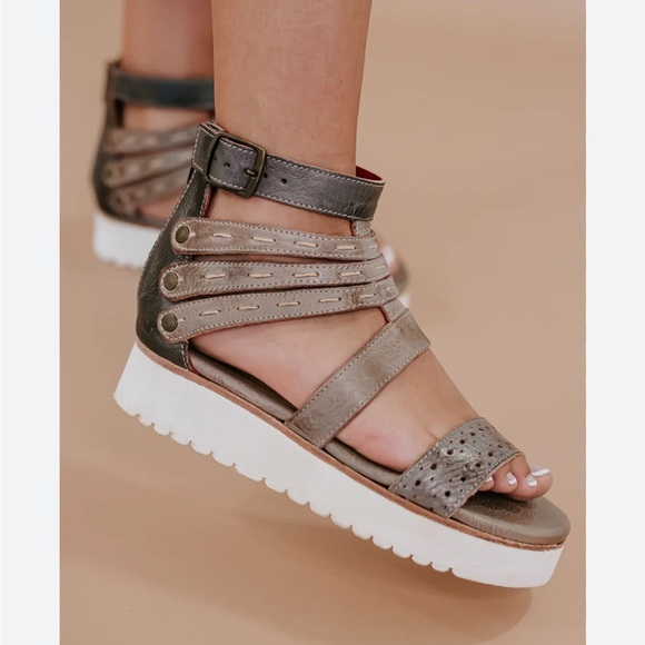 Bed Stu Shoes - Women’s BedStu Artemia, Tonic Breeze Rustic Platform Gladiator Leather Sandals 9